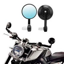 Motorcycle Rear View Mirror Black 7/8" Round CNC Cafe Racer Parts Motorcycle Side Mirror Bar End Motorbike For Kawasaki Black