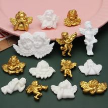 10pcs/lot Mini Cupid Angel DIY Resin Cabochon for Earring Necklace Pendant Flatback Christmas Decoration Children's toys