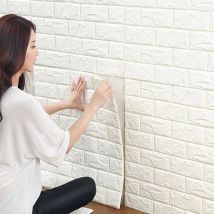 10 Stücke 3D Schaum Wandaufkleber Retro Tapete Decke Selbstklebende Tapete Hintergrund Wand Dekoration