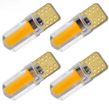 4X Amber Orange T10 W5W Silicone COB LED Car Wedge Marker Indicator Light WY5W 194 2825 Auto Parking Bulb Turn Side Lamp 12V DC