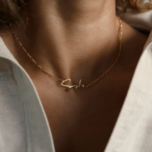 Custom Letter Name for Women  Personalized Necklace Pendant Gold Silver Figaro Chain Stainless Steel Jewelry Collares Para Mujer