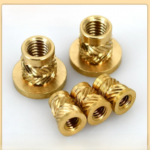 M2 M2.5 M3 M4 M5 M6 M8 Brass Hot Melt Insert Knurled Flange Copper Nut Thread Heat Molding Injection Embedment T-type Nut