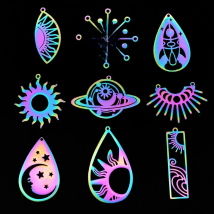 5pcs/lot 316 Stainless Steel Rainbow Sun Lightning Moutain DIY Earring Charm Pendant Wholesale Jewelry Eye Magic moon