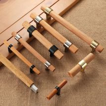 Wood Handles for Furniture In Cabinet Pulls and Modern Kitchen Doors Drawer Desk Handles for Furniture Kitchen Accessories