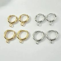 10PCS 14MM 14k Gold Color plated Round Earring Clasps Hooks For DIY Earring Accessories jewelry making supplies