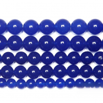 Tonyandbeads Smooth Natural Stone Dark Blue Jade Loose Beads 6 8 10 MM Pick Size For Jewelry Making