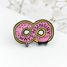 Cartoon Cute Infinite Donut Enamel Pins Always hungry Pink Brooches Badge fashion Jewelry Gift for kids bag hat accessories gift