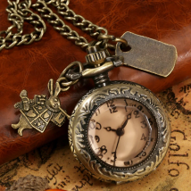 Vintage Quartz Watch Lovely Rabbit Bronze Pocket Watch Pendant Flip Clear Cover Clock with Chain Gift for Gril Reloj De Bolsillo
