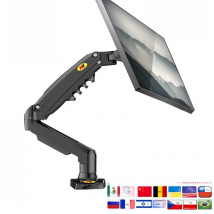 NB NEW F80 17-30" 2-9kg dual arm air press gas spring vesa 100x100 monitor desk mount stand clamp grommet base PC desk holder