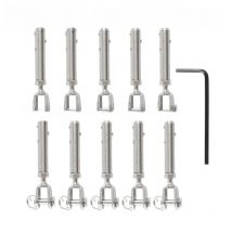 Cable Railing Wire rope 2/3/4/5/6mm Fork Jaw Tension Terminal Fitting Toggle Anchor  with Hexagon Grub Screw Bolts