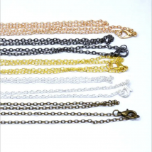 10Pcs/Lot 60cm Long Cross Link Chain Necklace For Women DIY Jewelry Making Chains Necklace Pendants Accessories Wholesale 2x3mm