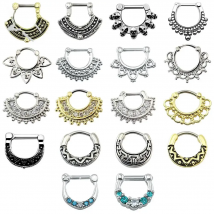Indian Nose Piercing Septum Clicker Real Clip Rings Piercing Jewelry Septum Tribal Hoop Nose Ring Body Piercing Septo indiano
