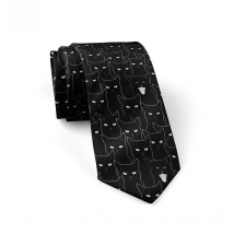New 8cm Wide Black Tie Men's Cute Fun Kitten Dark Style Neckties Hip-Hop Street Shirt Accessories Casual Business Wedding Party