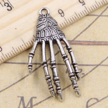 10pcs Charms Skeleton Skull Claws 39x20mm Tibetan Bronze Silver Color Pendants Antique Jewelry Making DIY Handmade Craft