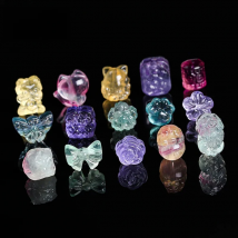 1 Pcs Natural Fluorite Carved Cute Animals Shape Bead Fox Pixiu Cartoon Kind With Holes For Jewelry Making Diy Pendant Accessory