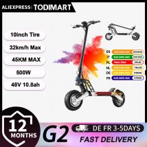 Scooter elettrici TODIMART G2, batteria 48 V 10,4 Ah, motore 500 W, pneumatici fuoristrada da 10 pollici, portata 40-45 km