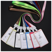 Fashion Card Cover Women Lanyard Aluminum Alloy Work ID Card Holder Business Work Card ID Badge Holder Metal Bags Case