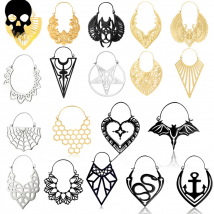 Casvort 2PCS New Fashion Dangle Ear Tunnels Cozy Weight Jewelry Ear Piercing Hangers Stainless Steel Drop Earrings Plug for Lobe