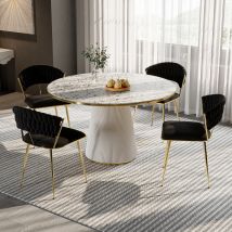 Comanlai set di 2 pezzi di lussuose sedie da pranzo in velluto, design placcato oro, stabile e durevole, per soggiorni e camere da letto