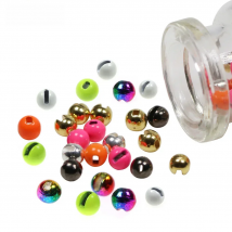 Vampfly 20pcs Slotted Tungsten Beads Jig Beads For Jig Nymph Wet Euro Nymphs Ice Fishing Scud Worm Fly Trout Fishing Lure Baits