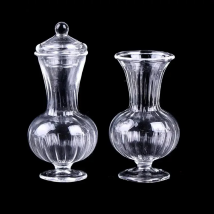 1Pc 1:12 Dollhouse Miniature Vase Glass Candy Jar Simulation Candy Bottle Flower Plant Vases Model Doll House Decor Toy