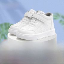 Princepard Orthopedic Kid Sneakers White Color Back to School Children's Casual Shoes for Girls Boys with High Top Arch Support