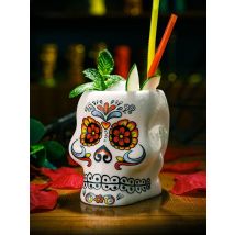Aixiangru Skull Flask Hawaii Cocktail Glass Flasks for Alcohol Ceramic Tiki Mug Bar Wine Glasses Wisky Accesorios Creative Cup