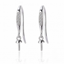 CLUCI  Wholesale 3 pairs 925 Sterling Silver Earrings Pearl Earring Mounting Zircon Earrings for Women SE160SB