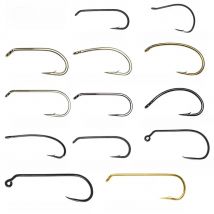 Bimoo 100PCS 1#~22# Barbed & Barbless High Carbon Steel Fly Tying Hook Dry Wet Nymph Pupae Caddis Streamer Flies Fishing Hook