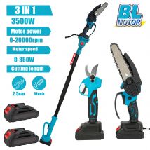 OWJHE Brushless 3500W Motosega Elettrica Telescopica Palo 3 IN 1 Potatore Alto Ramo Sega Giardino Albero Strumento di Potatura Per 21V Batteria