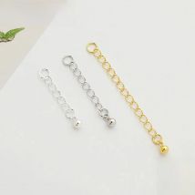 4pcs 100% Solid 925 Sterling Silver 2.5/3/5cm Extension Chain End Chain for DIY  Bracelet Necklace Fine Jewelry Findings