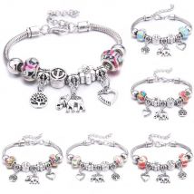 Papa snap Brand Women Bracelet Colorful Crystal Charm Bracelet for Women DIY Beads Bracelets & Bangles Jewelry Gift