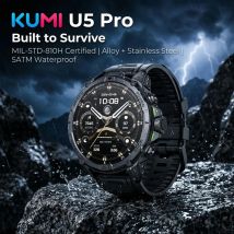 KUMI U5 Pro Smart Watch Dual-Frequency GPS 1.43" AMOLED 5ATM Waterproof AI ChatGPT Barometer 178 Sports Fitness Tracker