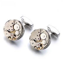 Lepton Watch Movement Cufflinks For Mens Immovable Steampunk Gear Watch Mechanism Cuff Links Men Business Shirt Cuffs Cufflink