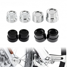 Motorcycle Front Rear Axle Nut Covers Caps Aluminum Black/Chrome  For Harley Dyna Sportster Touring XL 883 1200 Road King V-Rod
