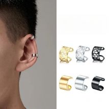 Korean Men's Ear Cuff Fashion Titanium Steel Clip Earrings For Men Single Ear Clips Without Pierced Ears Stainless Steel Jewelry