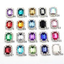 10 pieces 15 * 20mm 4-hole sewing metal rectangular diamond button Diy wedding decoration hair band bow hand accessories