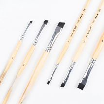 Watercolor Stiff Nylon Painting Correction Pen Flat & Slant Small Modified Brush  Wooden Handle 703 MU HE ART