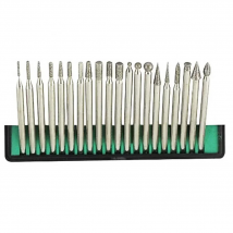 20PCS 3mm Diamond Point Burr Bits Head Dremel Accessories Shank Grinding Needle Carving Polishing Set Mounted Mini Drill Tool