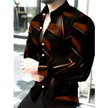 New Fall Fashion Men's Shirts 3D Printed Design Men's Casual Button-down Shirts Everyday Classic Men's Long-sleeved Shirts