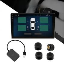 USB Android TPMS Tire Pressure Monitoring Alarm System Exchange The Tire Position Freely Wireless External Sensors