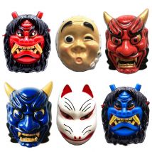 Handmade painted Japanese Kurama Tengu Fox Mask 3D Fridge Magnets Tourism Souvenirs Refrigerator Magnetic Stickers Gift
