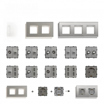 BSEED Wall Light Switches Glass Panel Parts Gray USB Sockets Function Parts  DIY EU CAT5 TV Sockets Power Outlet Parts