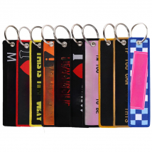 FI145 Quotations Key Tag Keychains For Driver Key Chain New Weaving Mark Car Key Tag Keyring Trinket