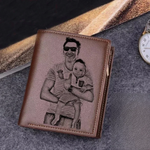 New Custom Wallets Men High Quality PU Leather Engraved Name Wallets Men Short Purse Personality Wallet Luxury Fathers Day Gift