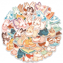 10/20/40PCS Cartoon Cute Rabbit Stickers Kawaii Animal Decals Decorative Scrapbooking Laptop Phone Car Graffiti Sticker Kids Toy