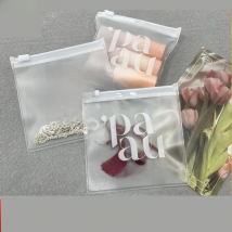 Custom LOGO Biodegradable Plastic EVA Small Transparent Frosted Zip lock Jewelry Bag Clear PVC Mini Zipper Pouch Gift Packaging