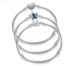 Jewoey Shion 5Pcs/lot Vintage Silver Plated Charm Bracelets European Style Snake Chain Fit Brand Bracelets For Women DIY Jewelry