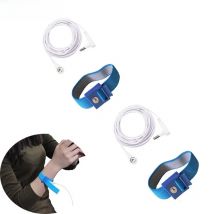 Grounding Bracelets 2 sets with 16ft Anti Static Wrist Straps for Earthing Therapy, Sleep & Pain Relief - No Mat Needed! (Blue)