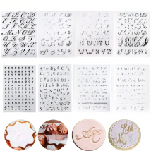 Feiskoo Cake Decorating Tools Alphabet Fondant Cake Stamp Silicone Mold Letters Biscuit Fondant Mold Baking Tools Embosser Stamp